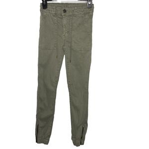 American Eagle Super Stretch Jogger Ankle Zip Mid-Rise Jegging Jr Womens 0 Green